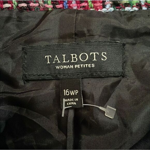NWOT Talbots Multi-Colored Tweed Jacket Sz 16 Petite - Picture 8 of 9